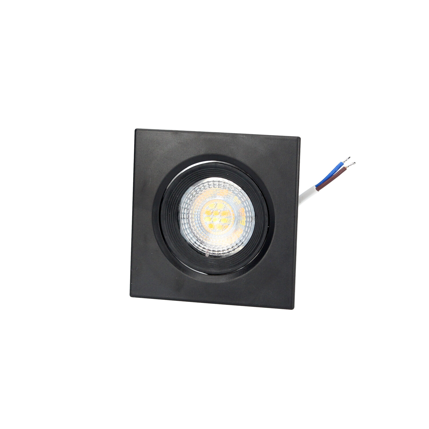 Aro basculante cuadrado empotrable LED Serie Banok 7W 3000-4000-6500K Negro