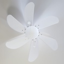 Ventilador techo Larde 2xE27 Ø82 6 aspas DC Blanco