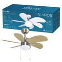 Ventilador techo Larde 2xE27 Ø82 6 aspas DC Níquel