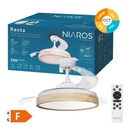 Ventilador techo Ranta con luz CCT regulable y mando Ø107 3 aspas retráctiles DC Blanco