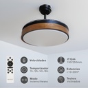 Ventilador techo Ranta con luz CCT regulable y mando Ø107 3 aspas retráctiles DC Negro