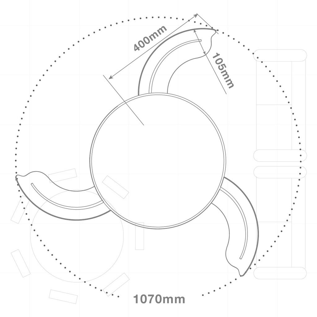 Ventilador techo Tungati con luz CCT regulable y mando Ø107 3 aspas retráctiles DC Níquel