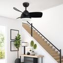 Ventilador techo Namuno con luz CCT regulable y mando Ø71 3 aspas DC Negro