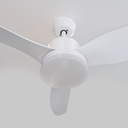 Ventilador techo Bumera con luz CCT regulable y mando Ø116 3 aspas Blanco