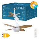 Ventilador techo Muna con luz CCT regulable y mando Ø91 4 aspas Blanco