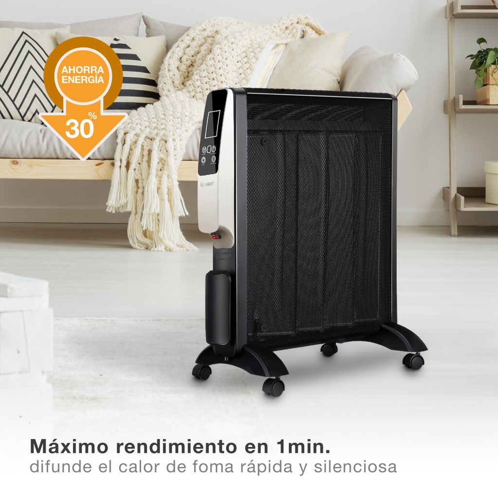 Radiador de mica Tarcoola con mando Máx. 2000W Negro