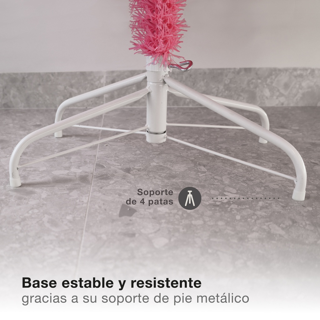 Árbol de navidad artificial Kelo 1,5M 400 ramas Rosa