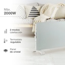 Radiador convector de cristal Zanthus Máx. 2000W Blanco