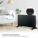 Radiador convector de cristal Zanthus Máx. 2000W Negro