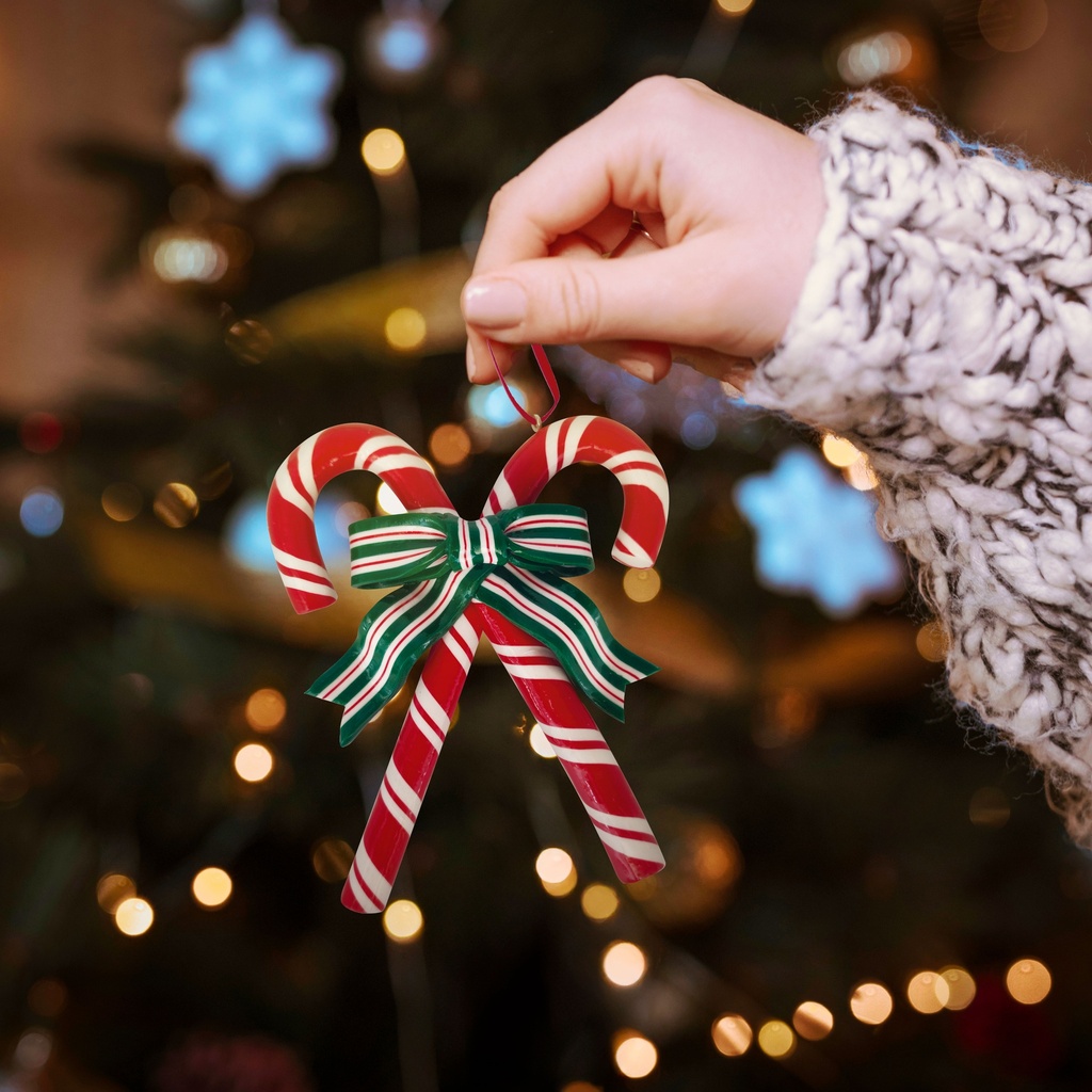 Bastones de caramelo decorativos árbol de navidad