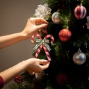 Bastones de caramelo decorativos árbol de navidad