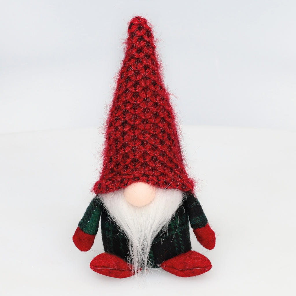 Gnomo de navidad sentado Krampus 17cm Rojo y verde - 12u caja exp