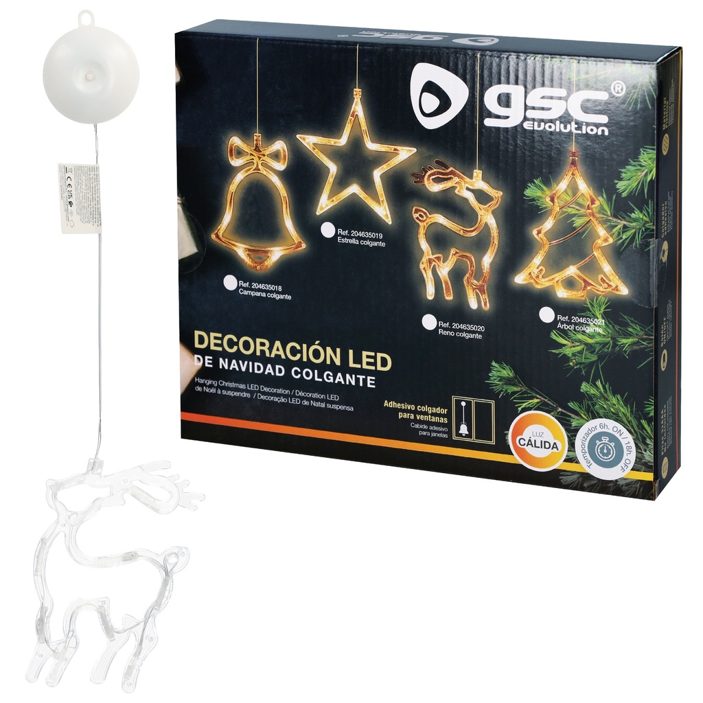 Reno colgante de navidad LED 3xAAA