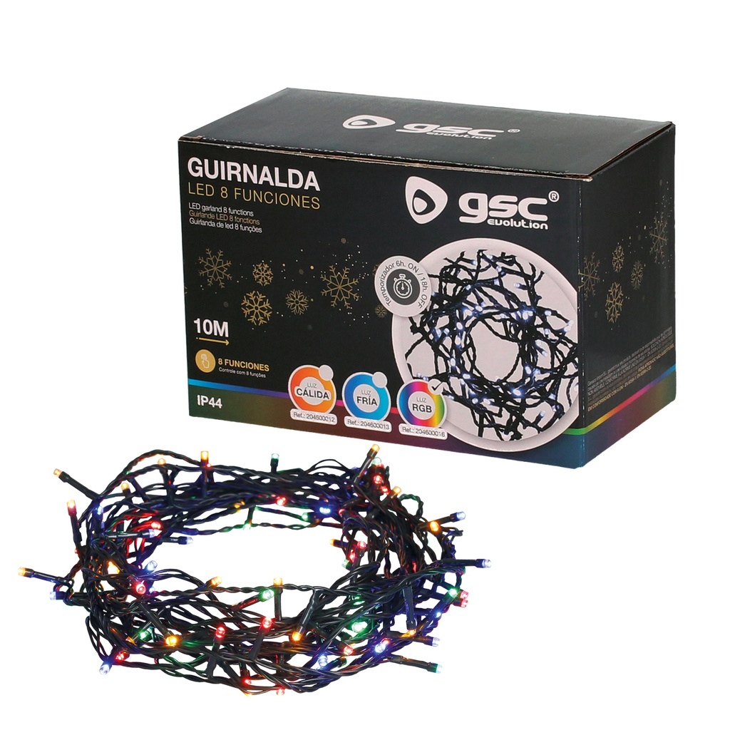 Guirnalda LED 10M 8 funciones RGB