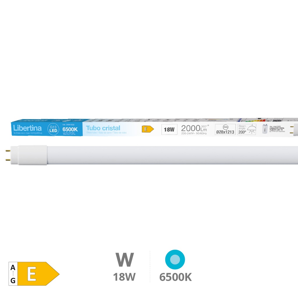 Tubo LED cristal 120cm 18W 6500K - Libertina