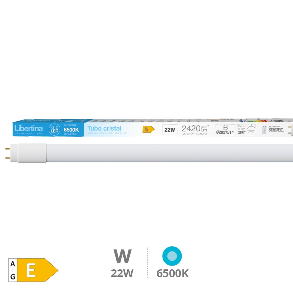 Tubo LED cristal 150cm 22W 6500K - Libertina