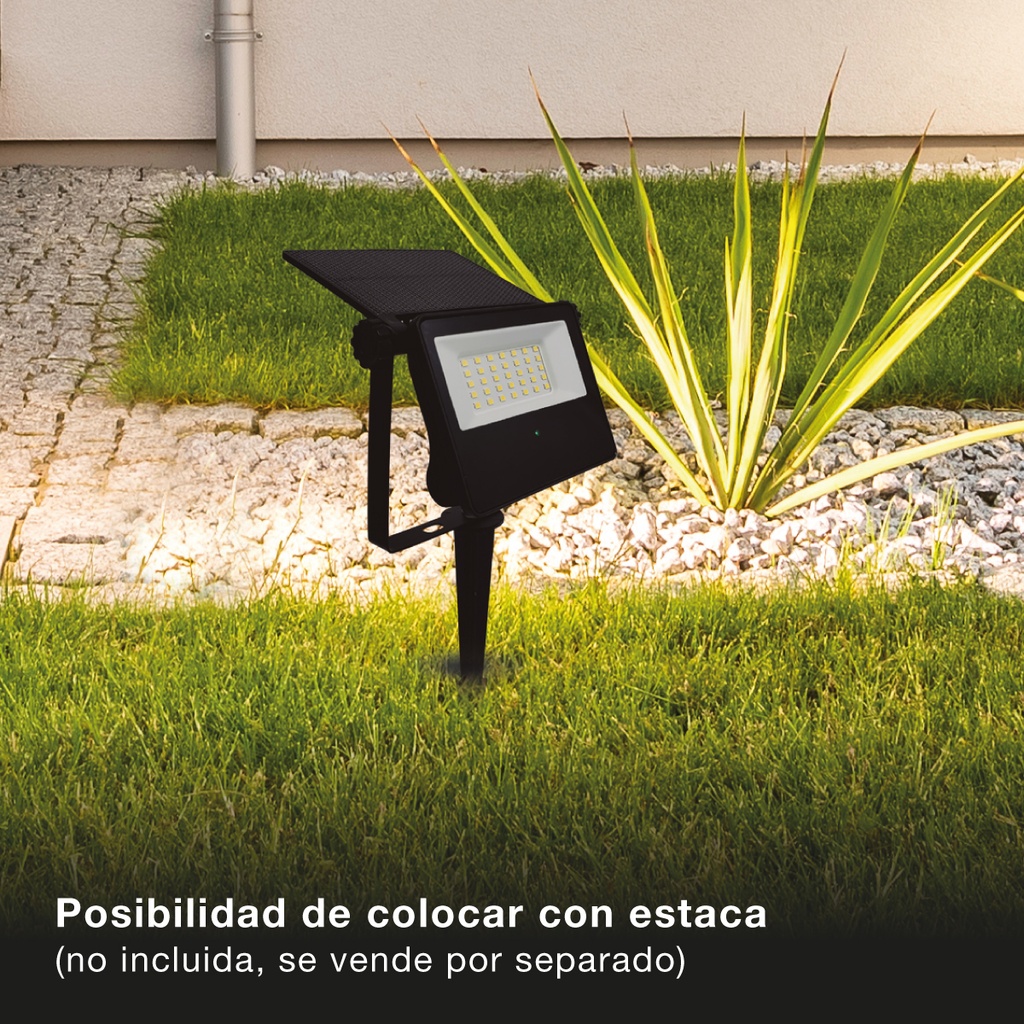 Proyector solar LED Kumira con sensor 15W 6500K IP65 Negro