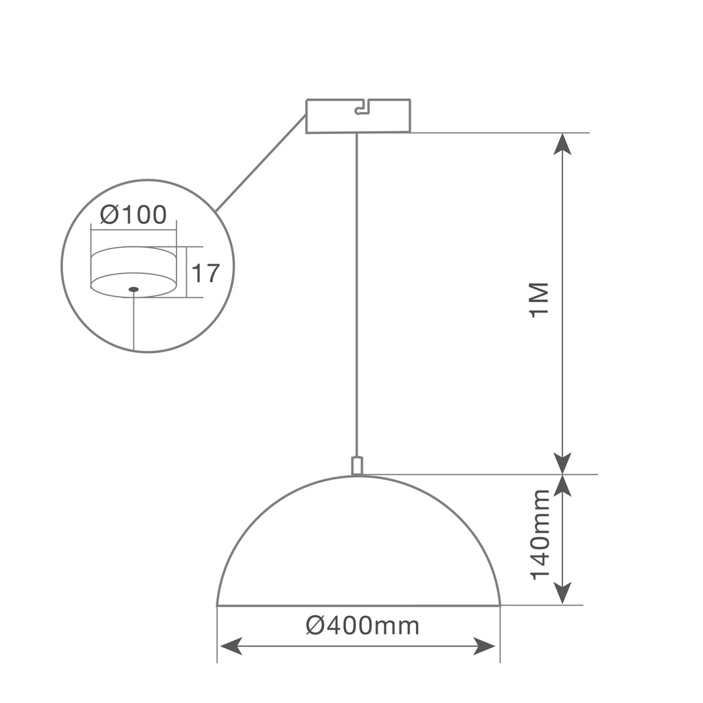 Lámpara de techo colgante Serie Abala E27 Ø400mm Verde