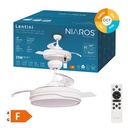 Ventilador techo Lentini con luz CCT regulable y mando Ø107 3 aspas retráctiles DC Blanco