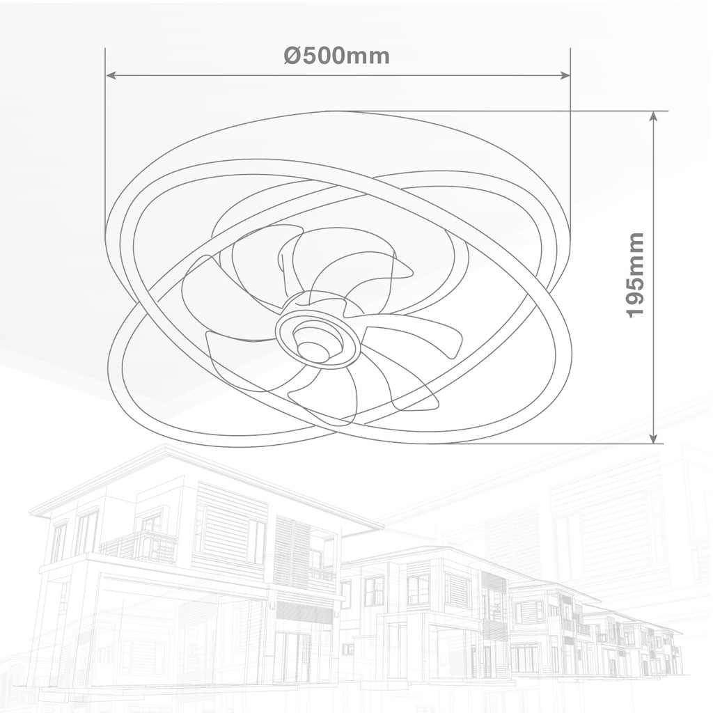 Ventilador techo rotativo Olmeto con luz CCT regulable y mando Ø50 7 aspas DC Blanco