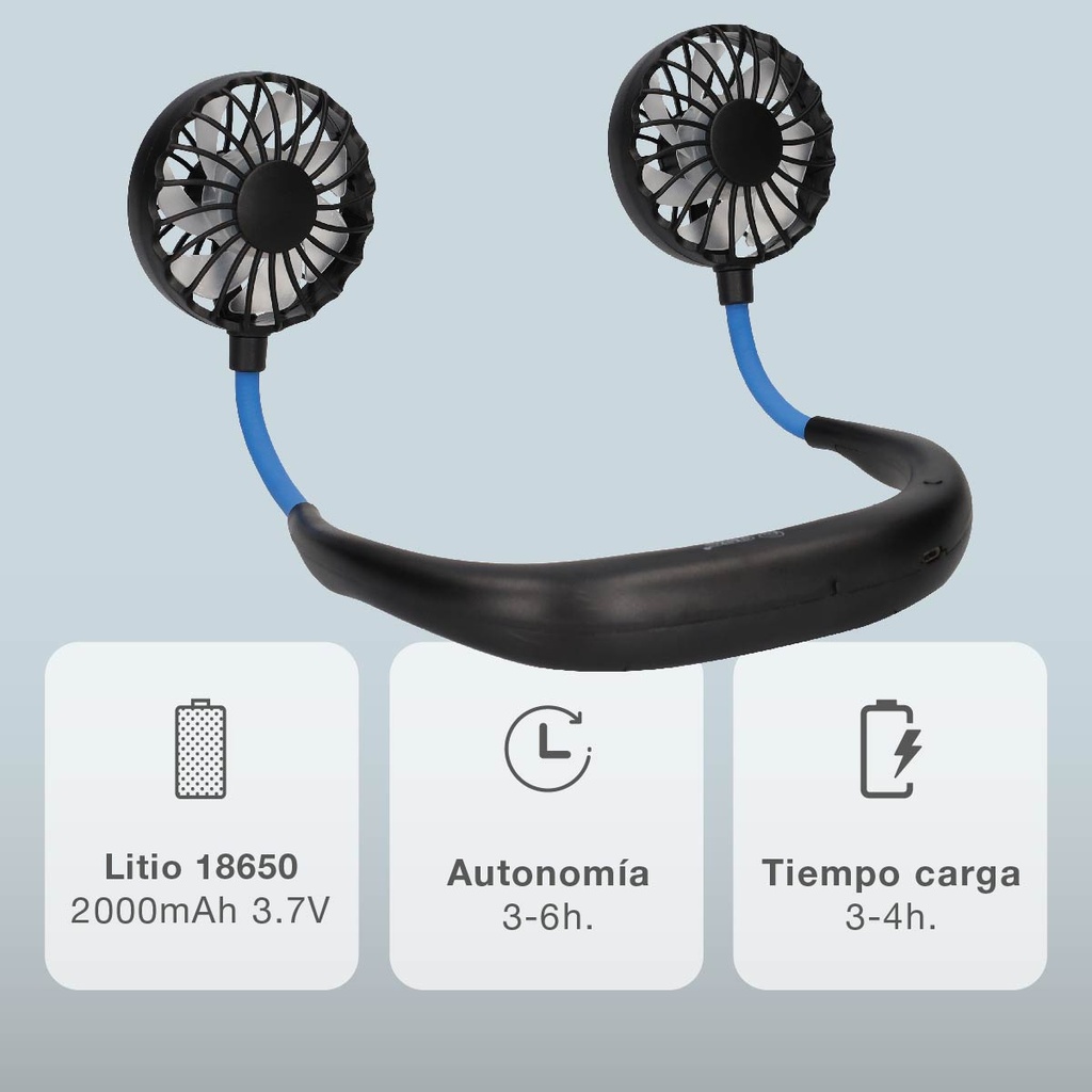 Ventilador de cuello portátil Bhari USB recargable