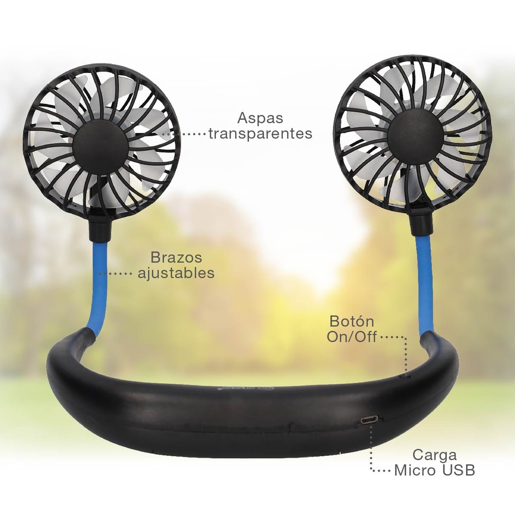 Ventilador de cuello portátil Bhari USB recargable