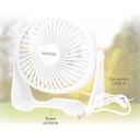 Mini ventilador sobremesa USB Alua Ø15cm 3W Blanco