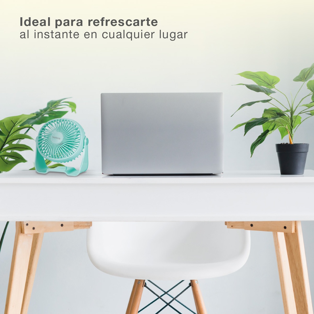 Mini ventilador sobremesa USB Alua Ø15cm 3W Aguamarina