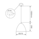 Lámpara de techo colgante Serie Dianza E27 Ø270mm Negro