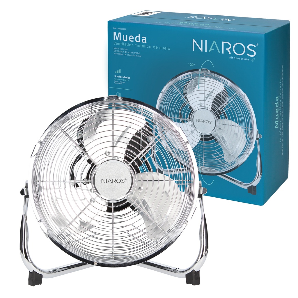 Ventilador metálico de suelo Mueda Ø28cm 50W