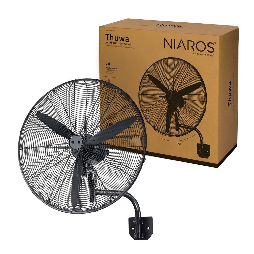 Ventilador de pared Thuwa Ø71cm 200W Negro