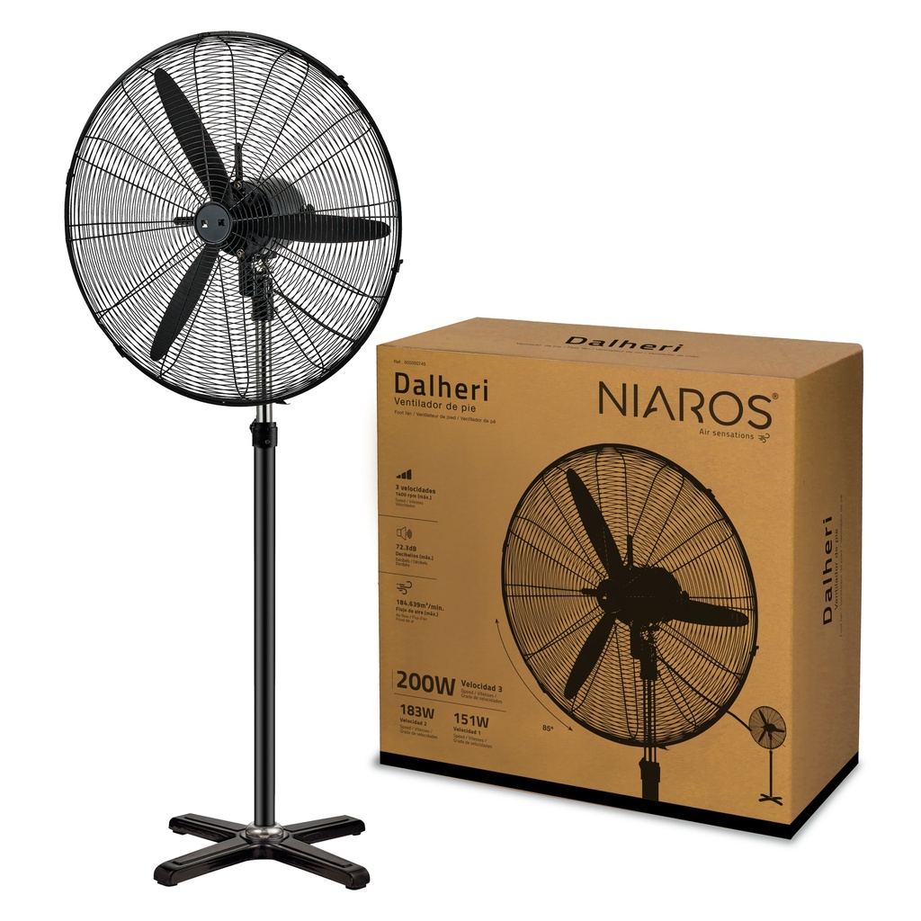 Ventilador de pie Dalheri Ø71cm 200W Negro