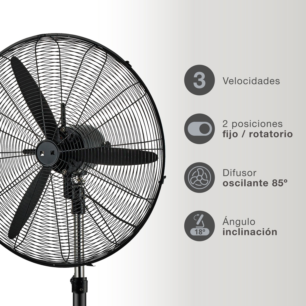 Ventilador de pie Dalheri Ø71cm 200W Negro