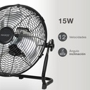 Ventilador portátil metálico de suelo Nuoro Ø40cm 15W Negro