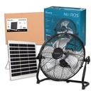 Kit ventilador metálico de suelo y panel solar Nuoro Ø36cm 15W Negro