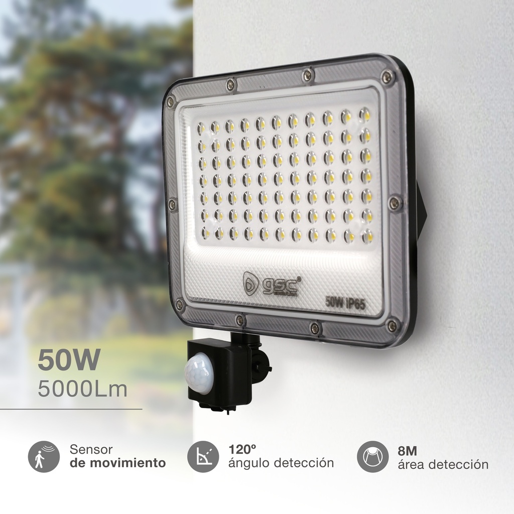 Proyector aluminio LED Belinta con sensor 50W 4000K IP65 Negro