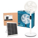 Kit ventilador de pie y panel solar Sanluri con mando Ø39cm 15W Blanco