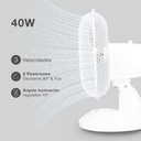 Ventilador sobremesa Lindi Ø34cm 40W Blanco