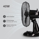 Ventilador sobremesa Lindi Ø34cm 40W Negro