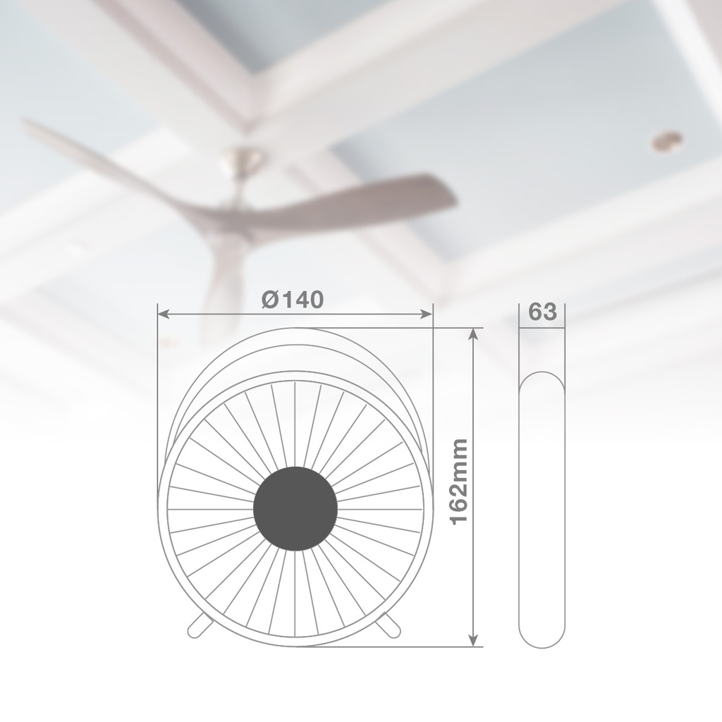 Mini ventilador sobremesa USB Tapri Ø14cm 5W Blanco