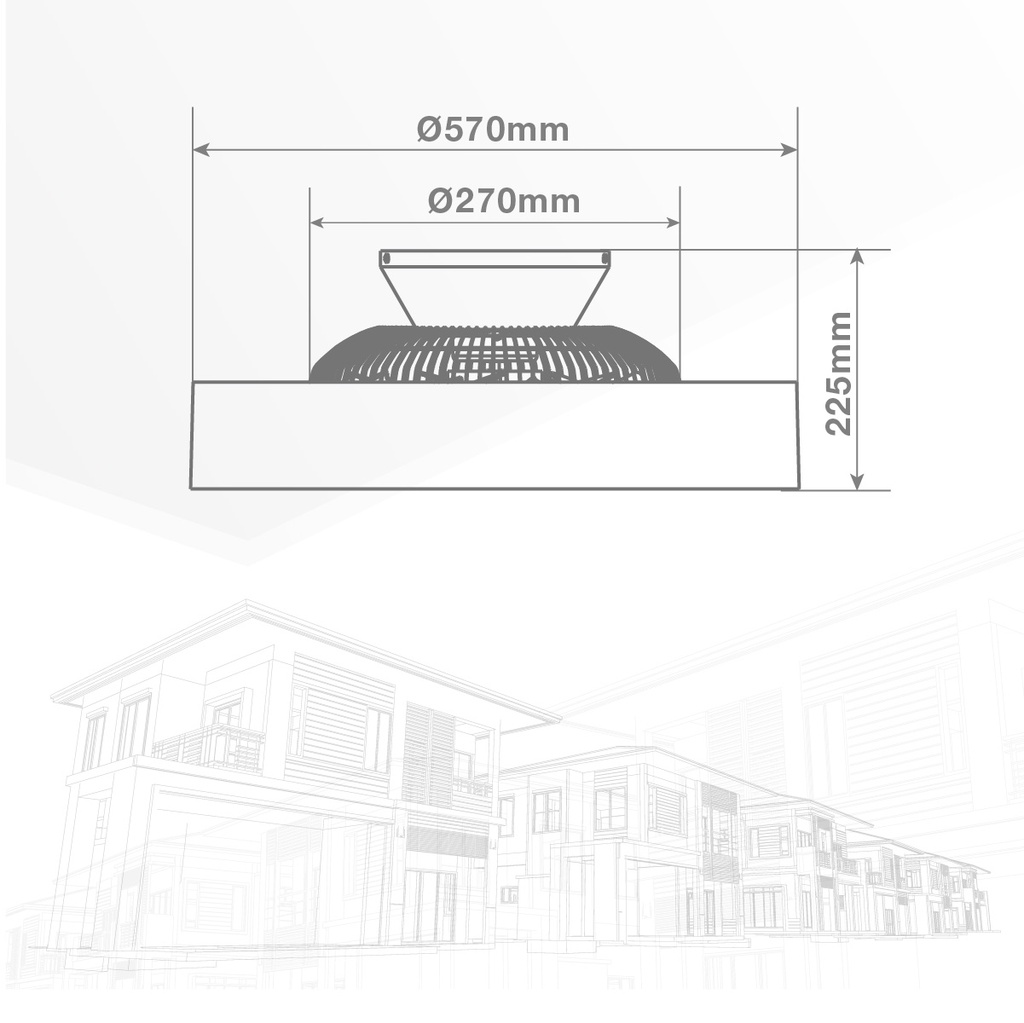 Ventilador techo Box Fan Niskot con luz CCT regulable y mando Ø57 Beige