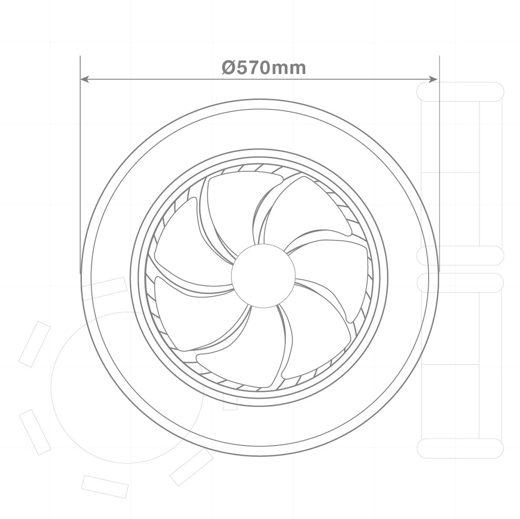 Ventilador techo Box Fan Niskot con luz CCT regulable y mando Ø57 Beige