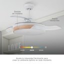 Ventilador techo Likasi con luz CCT regulable y mando Ø107 3 aspas retráctiles DC Blanco