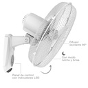 Ventilador de pared Sautar con mando Ø43cm 45W Blanco