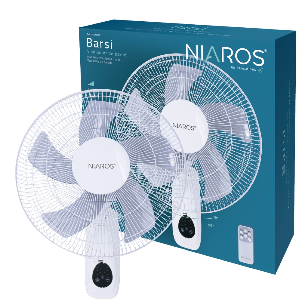 Ventilador de pared Barsi Ø43cm 50W Blanco