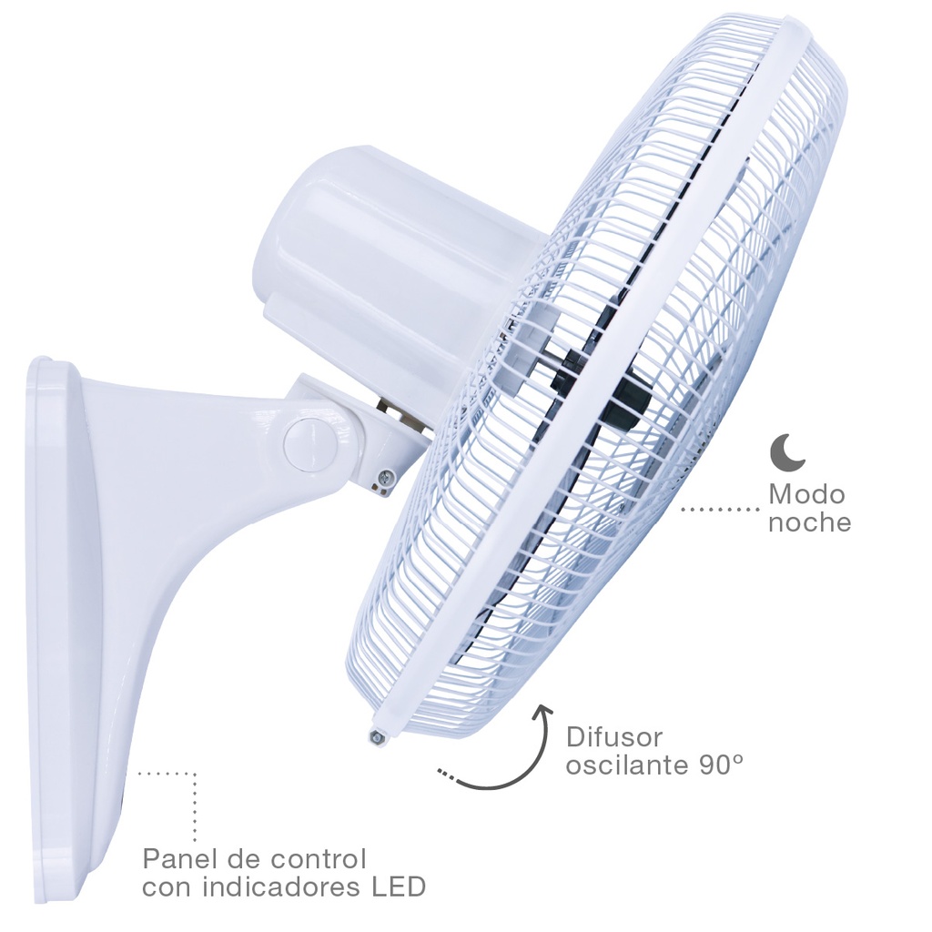 Ventilador de pared Barsi Ø43cm 50W Blanco