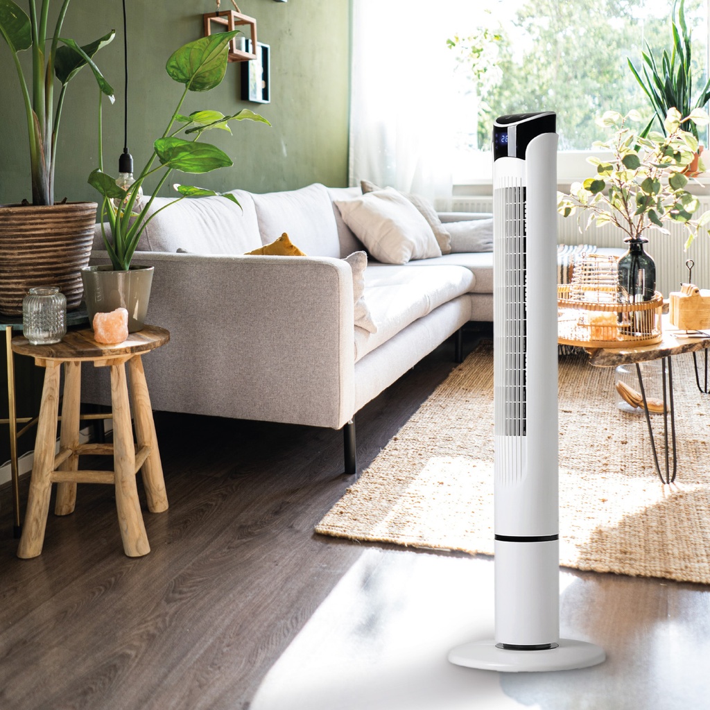 Ventilador de torre Kodima con mando 45W Blanco