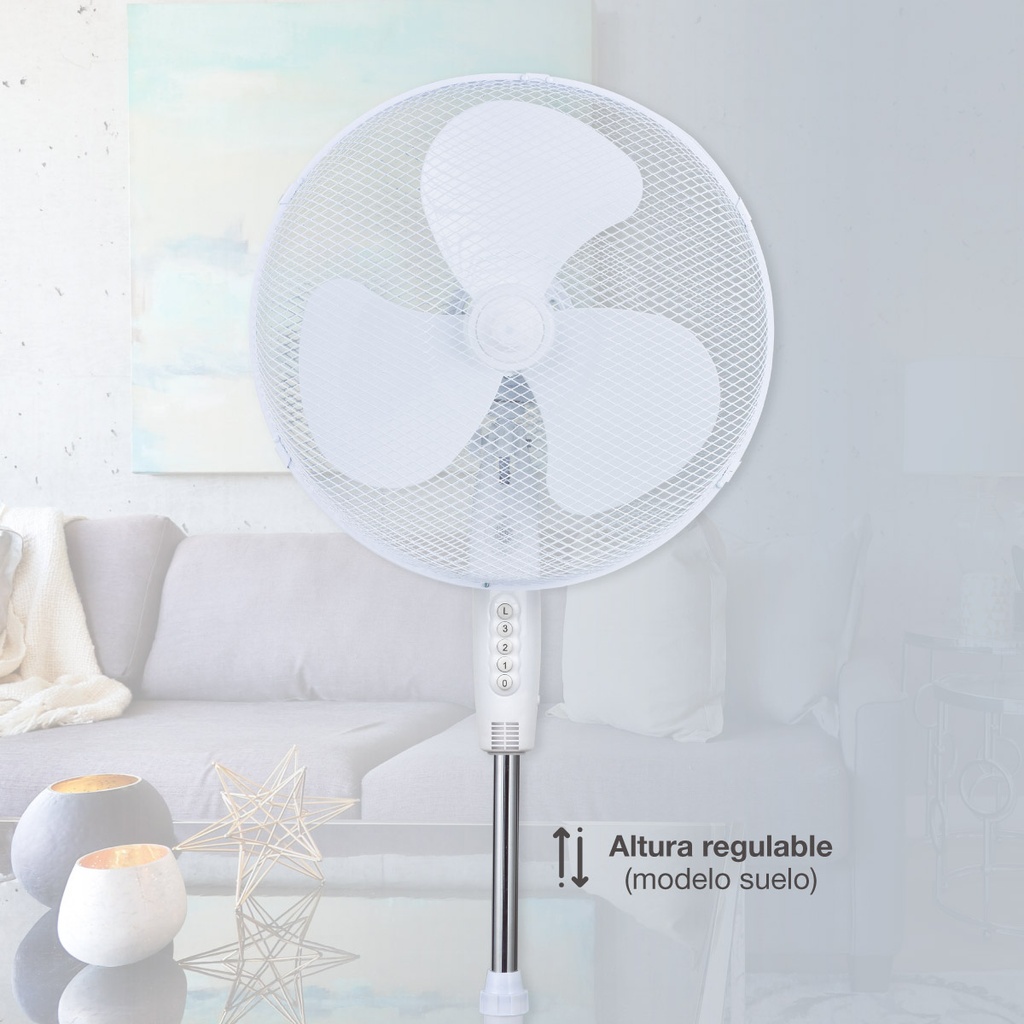 Ventilador Kureli 3 en 1 (sobremesa, pared y pie) Ø43cm 45W Blanco