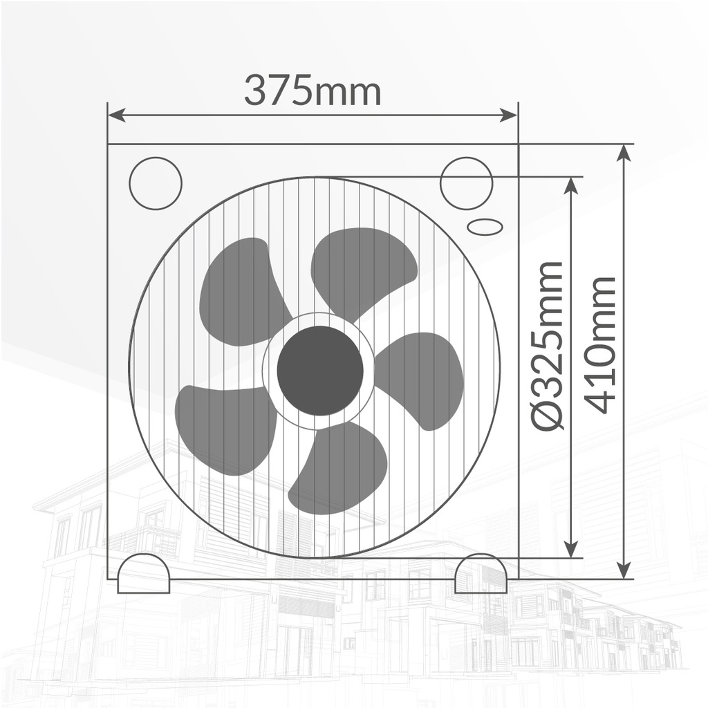 Ventilador Box Fan cuadrado Behda Ø31cm 45W