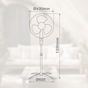 Ventilador de pie Nametil Ø43cm 45W Blanco